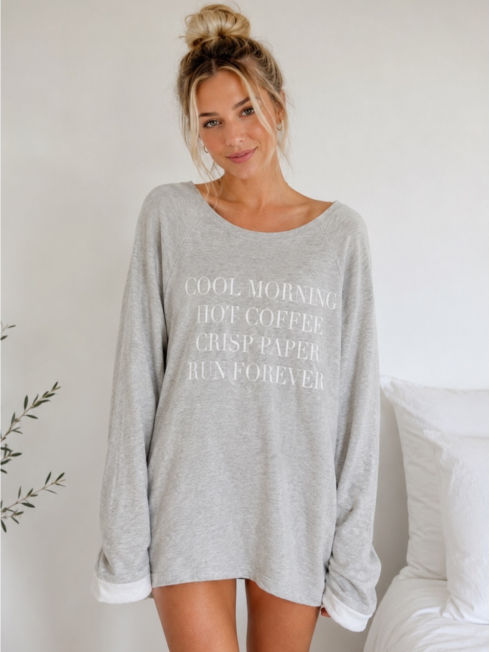 Wildfox Cool Morning Hot Coffee Crisp Paper Run Forever Sweatshirt 54629